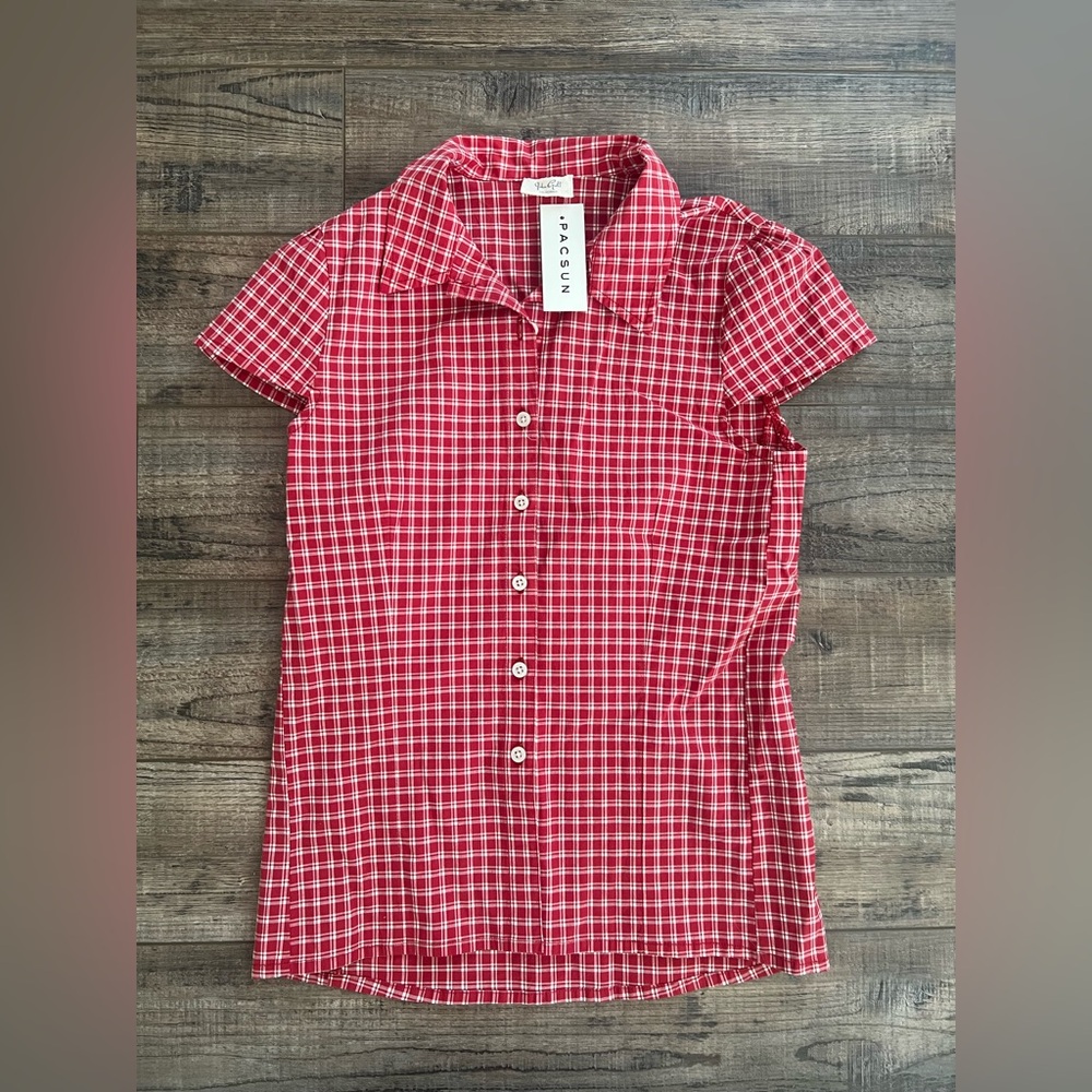 PacSun-  Plaid collared top